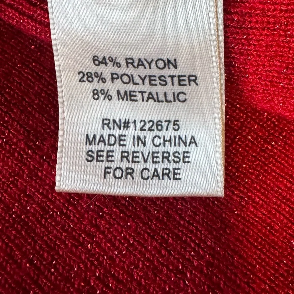 Ribbed Red Cowl Neck Tunic Sweater Women’s Medium Parisian Chic Minimalist